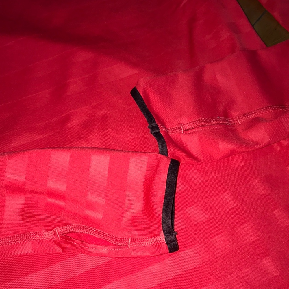 Nike Red Striped Long Sleeve Athletic Top - Picture 4 of 4